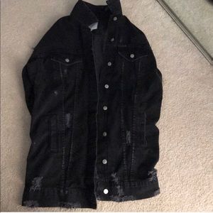 black ripped jean jacket